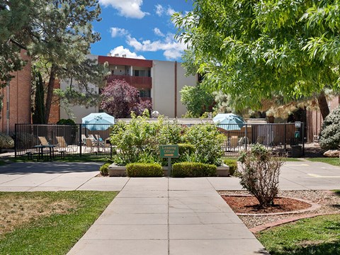 outside landscaping at apartment complex